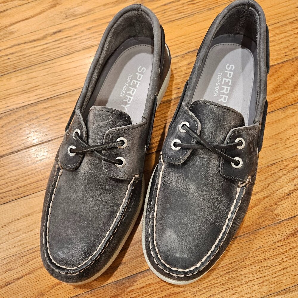 Sperry A/O 2-Eye Cross Lace Grey STS23880 8.5M BNIB